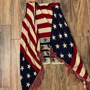American flag sweater vest